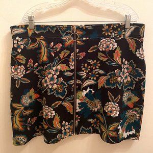 INC International Concepts Floral Zip Up Plus Size Mini Skirt